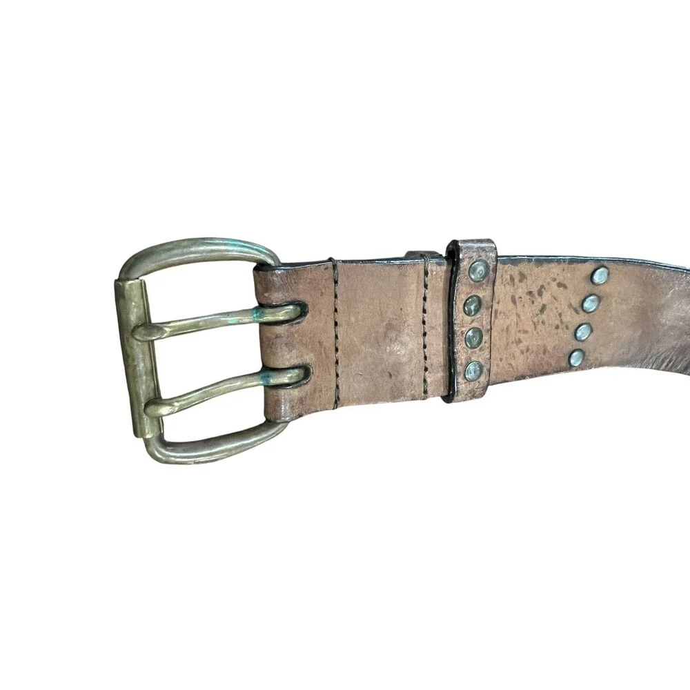 Harley Davidson Mens Brown Distressed Embossed Leather Belt  Size 38  Biker Moto